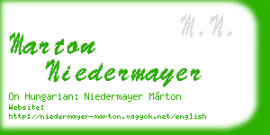 marton niedermayer business card
